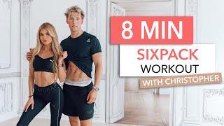 8 MIN SIXPACK WORKOUT - with Christopher & a very special twist / No Equipment I Pamela Reif