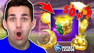 OPENING *ALL* OF MY *BLACK MARKET* GOLDEN ITEMS AFTER YEARS (Fan Gold Item Openings Rocket League)