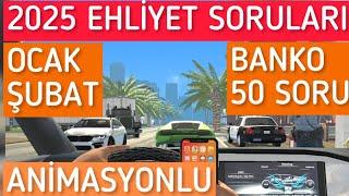 EHLİYET SINAV SORULARI 2025/ 2025 MEB ANİMASYONLU OCAK ŞUBAT SORULARI/ #animasyonluehliyetsoruları