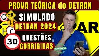 PERGUNTAS da PROVA do DETRAN 2024 - EXAME TEÓRICO do DETRAN 2024 - SIMULADO DETRAN QUESTÕES 2024.