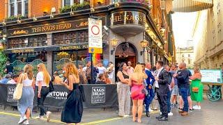 Lively London West End Walk with Full Bars & Pubs | 4K HDR