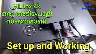 Mi Box 4K Android TV Box Initial setup and Testing with Projector | Install apps & set Chromecast