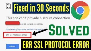 How To Fix This Site Can't Provide A Secure Connection | ERR_SSL_PROTOCOL_ERROR In Google Chrome