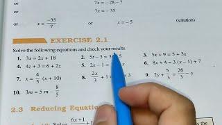 Linear Equations in One Variable Ex 2.1 Chapter- 2 || Class 8th Maths New Book  || New Edition 2023