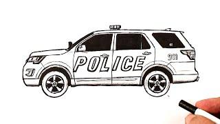 How to draw a Police car suv