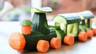 Art In Cucumber Show - Vegetable Carving Cucumber Train Garnish