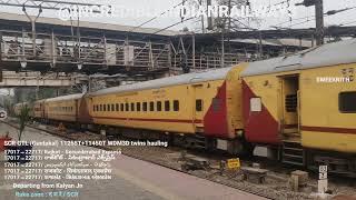 GTL 11255T+11405T WDM3D twins hauling 17017⇒22717/ RJT - SC Exp departing from Kalyan Jn