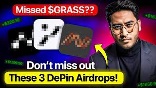 You Missed $GRASS Airdrop? | Don't Miss These 3 DePIN Airdrop Projects | Free Crypto Airdrop