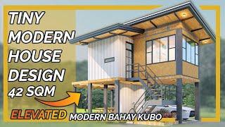 TINY House Design (350K) ELEVATED FLOOD PROOF Bahay Kubo| 42 SQM | BEP DESIGNS