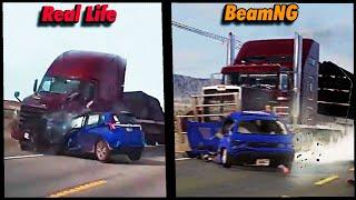 Real Life Crashes vs. BeamNG.Drive | Comparative Compilation #2