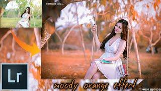 Moody orange lightroom photo editing tutorial||PRESET download free ||