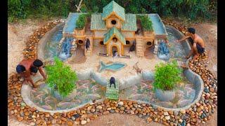 Rescue Fish From dry Up Place & Build Fish Pond Around Puppy's Villa