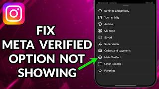 How To Fix Meta Verified Option Not Showing On Instagram