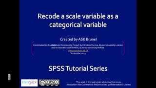 Recode a scale variable into categories in SPSS