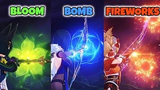 Bow Characters Aim Shooting Effect Comparison | Genshin Impact 3.0