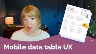 Mobile table UX standards