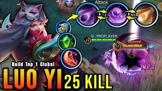 Luo Yi 25 Kills!! Insane One Hit Damage Build!! - Build Top 1 Global Luo Yi ~ MLBB