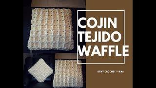 Como hacer un cojin tejido en punto waffle en crochet