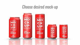 3D Beer Soda Can Mockup Video - After Effects Template