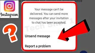 Fix Instagram Your Message Can't be Delivered Problem Solve