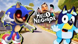 BLUEY vs SONIC.EXE #helloneighbormod #helloneighbor