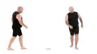 Larger Male Walk Dazed - Real Time. Animation Reference Body Mechanics