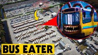 DRONE CATCHES MAN EATING BUS SCP-2086 IN REAL LIFE! | BUS EATER CAUGHT ON DRONE