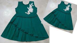 3 - 4 Year's Old Baby Frock Cutting and Stitching/ New Design Baby Frock/ New Design Baby Dress