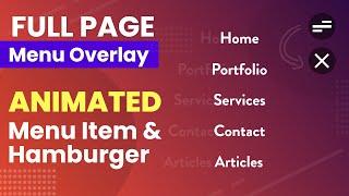 Full Page Responsive Navigation Bar -  Animated Hamburger Icon Tutorial HTML & CSS