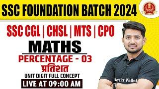 PERCENTAGE (प्रतिशत) for SSC MTS, CPO, CHSL, CGL 2024 Class - 03 | SSC Maths Classes By Ravinder Sir