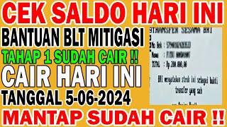 Cek saldo HARI ini RABU, BANTUAN BLT MITIGASI cair serentak daerah ini  TANGGAL 5 JUNI 2024 KE 1