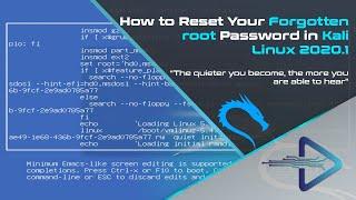 How to Reset root Password Kali Linux 2021.2