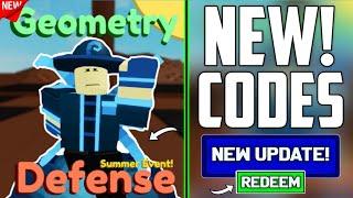 ALL NEW! CODESGEOMETRY DEFENSE ROBLOX CODES 2023 - GEOMETRY DEFENSE CODES 2023