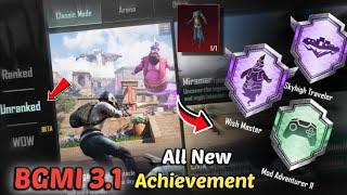 BGMI 3.1 All New Achievement In Jast One Video | Bgmi Wish Master | Skyhigh Traveler Achievement