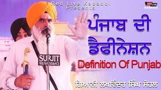 ਪੰਜਾਬ ਦੀ ਡੈਫੀਨੇਸਨ || Definition Of Punjab || Redlive kabaddi || Gyani lakhwinder Singh Sohal 1 Jun