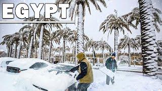 Abnormal SNOWFALL hit Egypt! Snow with hail in Alexandria