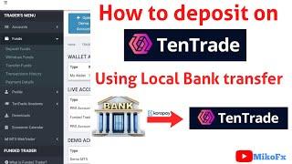 How to fund your TenTrade account using bank transfer