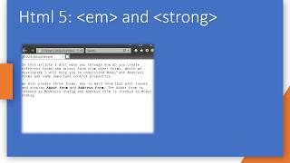 014 HTML5 em and strong tags