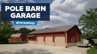 30' x 50' x 10' Pole Barn Garage