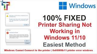 How To Fix Printer Sharing Not Working Windows | error 0x00000709 Solved