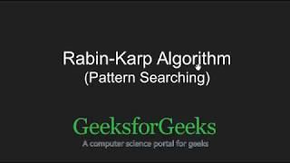 Rabin-Karp Algorithm | Searching for Patterns | GeeksforGeeks