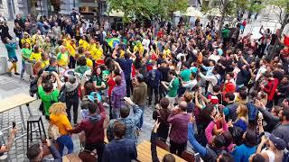 Brazilian street party for the World Cup in Brussels, Belgium!  