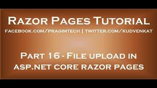 File upload in asp net core razor pages