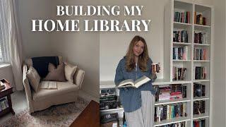 building my DREAM home library   [DIY IKEA built in bookcases]