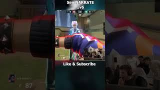 N4RRATE is him | Insane 1v6 | Knife kill#tarik #ludwig #valorant #twitch #ace #funnyshorts #tiktok