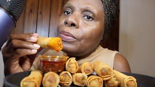 Spring Rolls With Hot Oil ASMR Eating Sounds