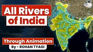 Learn All Rivers of India through 3D Animation | Drainage & Catchment | UPSC IAS & Competitive Exams