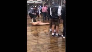 Naked Boozer Slides Across Wet Floor In Oktob