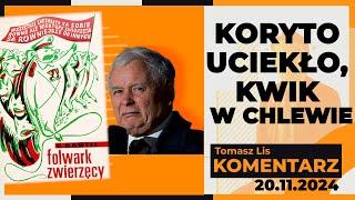 Koryto uciekło, kwik w chlewie | TOMASZ LIS KOMENTARZ 20.11.2024