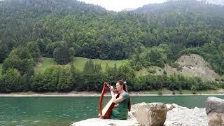 Nocturne (Secret Garden) on Harp in the French Alps